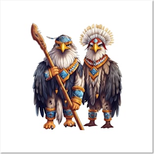 Native American Couple Eagle Posters and Art